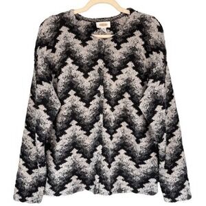 T8 Y2K VTG Talbots Chevron Knit‎ Button Front Cardigan Sweater